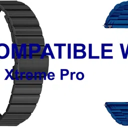 ACM WSM20H22BKBL3659 Pack of 2 Watch Strap Adjustable Steel 22mm for Fastrack Xtreme Pro Smartwatch (Black/Blue) Smart Watch Strap-picture-28