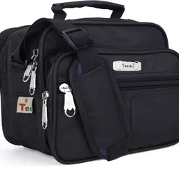 teo Men & Women Black Messenger Bag image 1