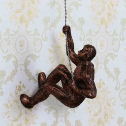 ecraftindia Polyresin Man Climbing Wall Art In Brown image 1