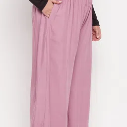 vizcon hub Women Loose Fit Pink Viscose Rayon Trousers image 4