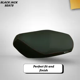 blackjackseats Premium Plain Black Waterproof seat cover with orange & white stitch for Dio 125 Single Bike Seat Cover For Honda Dio image 3