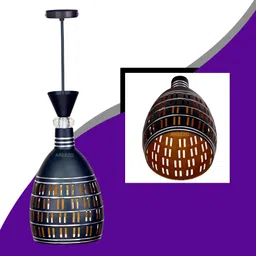 whiteray AREEZO HANGING LIGHT 144 CUTTING BLACK BULB INCLUDED (PACK OF 1) Pendant Lamp Ceiling Lamp image 5