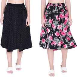 manat diva Women Printed A-line Multicolor Skirt image 1