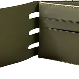 senior Men & Women Trendy Green Artificial Leather RFID Wallet image 2