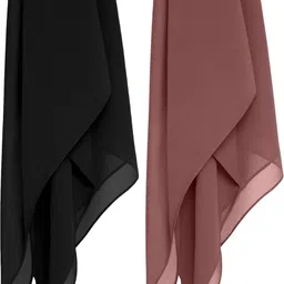 matifa Georgette Solid Multicolor Women Dupatta image 1