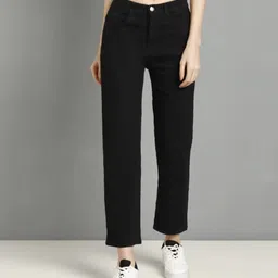 houseofcommon Women Boyfriend Mid Rise Black Jeans-picture-16