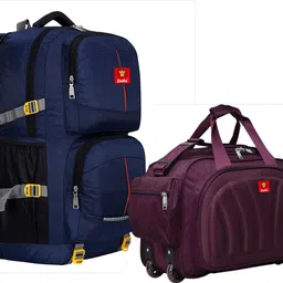 Rucksack Backpack and Duffel Bag With Wheels Combo Pack of 2 For men and women Rucksack - 50 L-image-66
