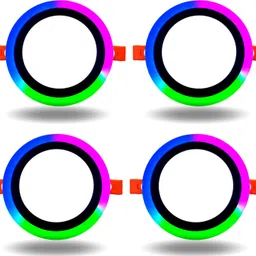 d'mak 15 Watt Round PGB Color Multicolor Effect 3D Led Panel Light (Pack of 04) Recessed Ceiling Light Ceiling Lamp image 1