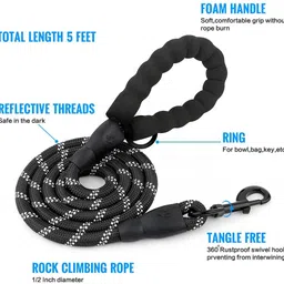mil9us Strong Durable Nylon Leash with Comfortable Padded Handle Dog & Cat Head Collar image 2