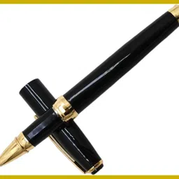 parmarth enterprises Premium Power Black Roller Ball Pen Smooth Writing Fine Tip Gold Plated Ball Pen-picture-28