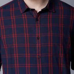 highlander Men Slim Fit Checkered Spread Collar Casual Shirt image 4