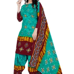 vijay deep silk mill Unstitched Crepe Salwar Suit Material Printed image 3