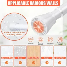 fitxcel White Curtain Rods Metal image 3