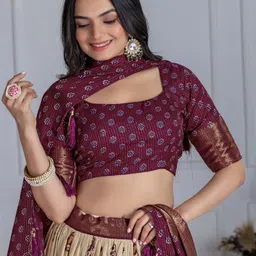 julee Printed Semi Stitched Lehenga Choli image 4