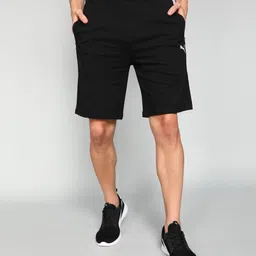 puma Solid Men Black Sports Shorts image 1