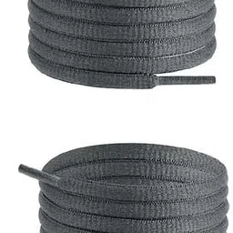 zeepzone 5 Pair Dark Grey Oval Shoe laces Half Round 1/4 Athletic Shoe Laces Shoe Lace-picture-10