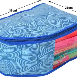 CHAMPARAN Lahariya Printed Non-Woven Blouse CoverWith Front Window- Pack o Cotton Laundry Bag image 5