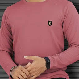 vebnor Men Solid Round Neck Polyester Pink T-Shirt-picture-21