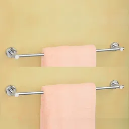gloxy by gloxy Heavy Round 0. Rod/Towel Stand/ Hanger for Bathrooms(Pack of 2) Silver Towel Holder-picture-15