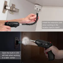 xdlb USB Charging Screwdriver 47-in-1 | Compact Cordless Drill LED Integrated Screw Gun | Quick USB Charge | Compact Collated Screw Gun image 5