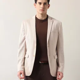 arrow Men Solid Single Breasted Formal Blazer image 1