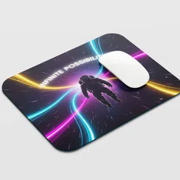 PrintFlow Studio Infinite Possibilities Astronaut Mouse Pad | HD Neon Print, Anti-Slip Base Non Slip Base Mousepad image 3