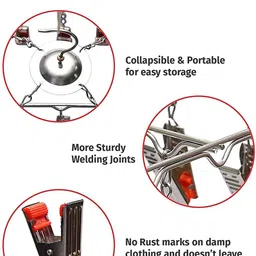 donain 25 Clips Cloth Dryer Hanger With Clips Baby Cloth Dryer Hanger Stand Rack Stainless Steel Cloth Clips image 5