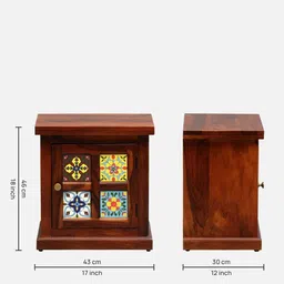 mudramark from pepperfry Siramika Sheesham Wood Bedside Table (Rhs Door) In Honey Oak Finish image 3