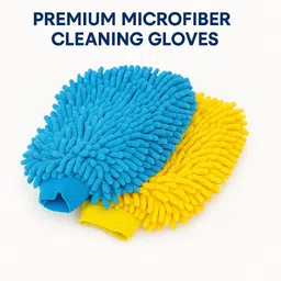 saaja sajza Microfiber Cleaning Gloves Mitt for Car, Bike, Home, and Kitchen Cleaning Wet and Dry Duster Set-picture-40