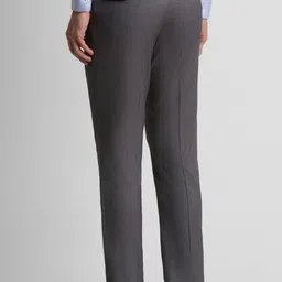 peter england Men Slim Fit Grey Polyester Trousers image 3