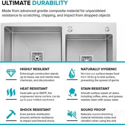 migsa HANDMADE 32" X 18" X 10" KITCHEN SINK DOUBLE BOWL Stainless Steel Matt Finish F_112 Vessel Sink image 2