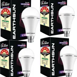 earthsun 12W Emergency Light Bulb Portable Rechargeable LED with Long Backup| Pack of 4 2 hrs Bulb Emergency Light-picture-25