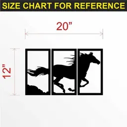 advertising yaart Horse MDF laser cutout for home & office Pack of 3 (12 inch X 19.5 inch image 4