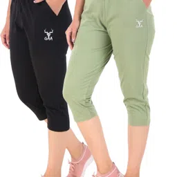 seaprint Sporty Women’s Capri Leggings Perfect for Workouts & Outdoor Fun Women Black, Light Green Capri-picture-11