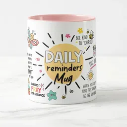 acrebees Daily Reminders Pink Ceramic Coffee For All Who Need Daily Reminders Ceramic Coffee Mug-picture-24