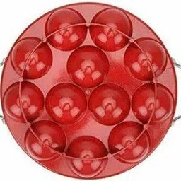 red robin Good Stunnig 12 Cavity Appam Patra Paniyarakkal Paniarakkal with Lid 1 L capacity 23 cm diameter image 3
