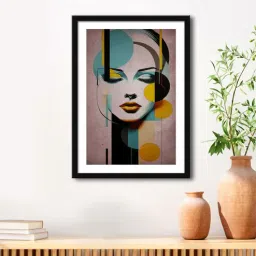 999store Women Face Brown Vinyl Painting-picture-12