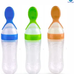 homsagar Pack of 3 Baby Silicone Spoon Feeding Bottle | BPA Free Food Feeder - 270 ml-picture-33