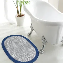 homzz Blue Cotton 24x16 Inches Bath Mat-picture-38