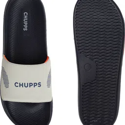 chupps Edge Blue & Grey Slides Slippers Soft Lightweight Flip Flops For Men Slides image 4