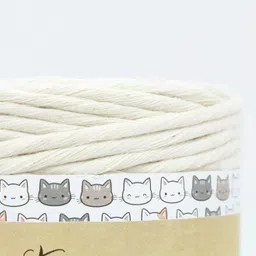 craft affair | Single Strand Cotton Macrame Cord (20 M, 3mm) | DIY-Project - Off White Off White image 4