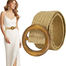 sannidhi Women Casual Beige Fabric Belt image 1