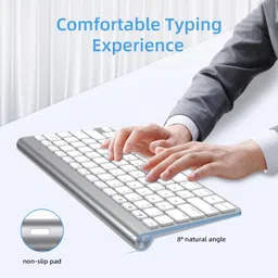 Shikshapatri Wireless Keyboard Mouse - Rechargeable 2.4G Keyboard Ergonomic Quiet Mac,Windows Wireless Standard Desktop Keyboard Compatible with Laptop, Mac, Desktop, Tablet image 3