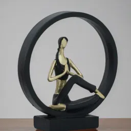 royaloak Black Yoga Figurine Meditation | Resin Material | On Base used Felt for Grip and Table Protect | Ideal for Table Decor and Shelves Showpiece-picture-12