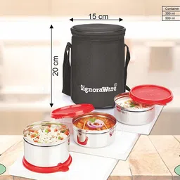 signoraware 3502 3 Containers Lunch Box image 3