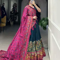 aneri international Floral Print, Printed Semi Stitched Lehenga Choli image 3