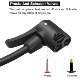 zvr Schrader and Presta Pump Inflator Valve Mini Air Foot Portable Bicycle Bicycle Pump image 4