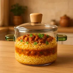 jmilan Stovetop Cooking Pot,Heat Resistant Serveware Mixing Pot,Glass Serving Bowl Cook and Serve Casserole-picture-44