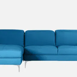 casacraft from pepperfry Honora Leatherette RHS Sectional Sofa in Blue Color image 4