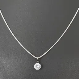 khushal Beautiful Design Diamond Shape Pendant With Snake Zircon Silver Plated Alloy Necklace image 2